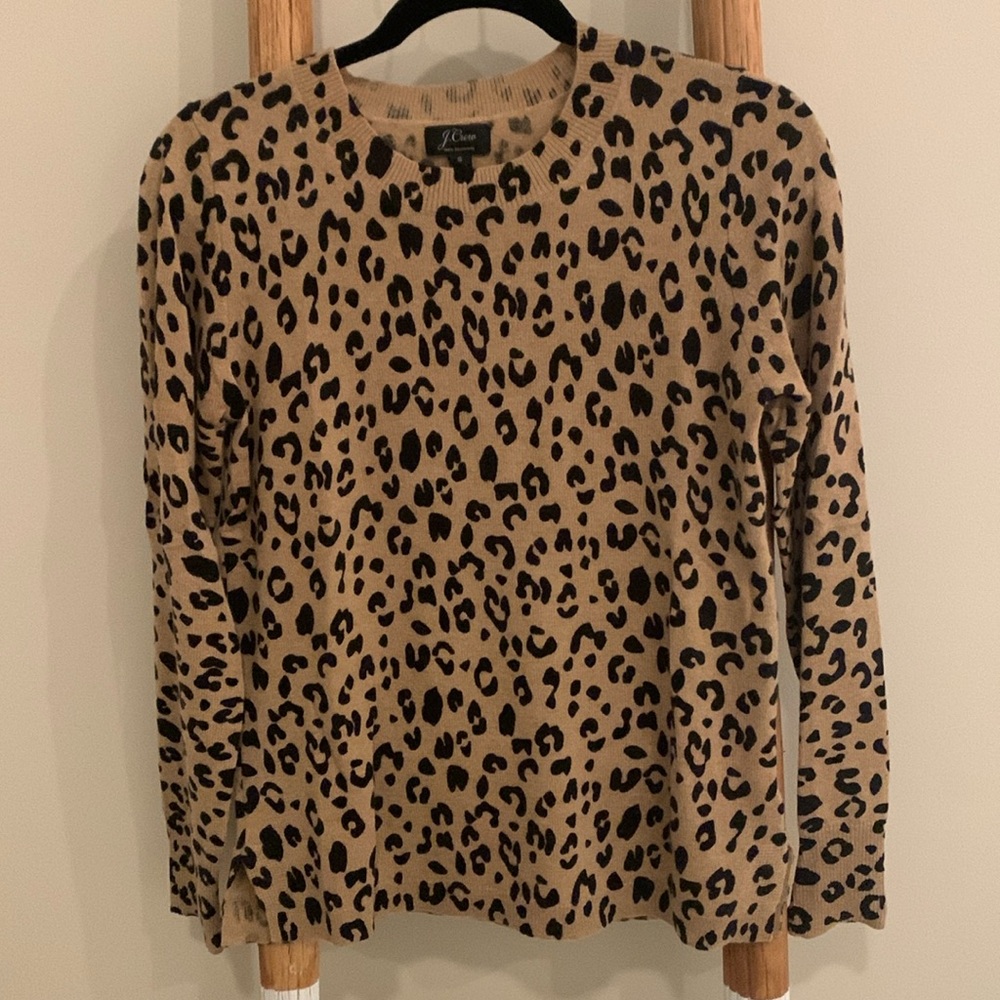 J Crew size small leopard cashmere sweater